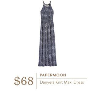 PAPERMOON Stitch Fix Danyela Maxi Dress Navy Print
